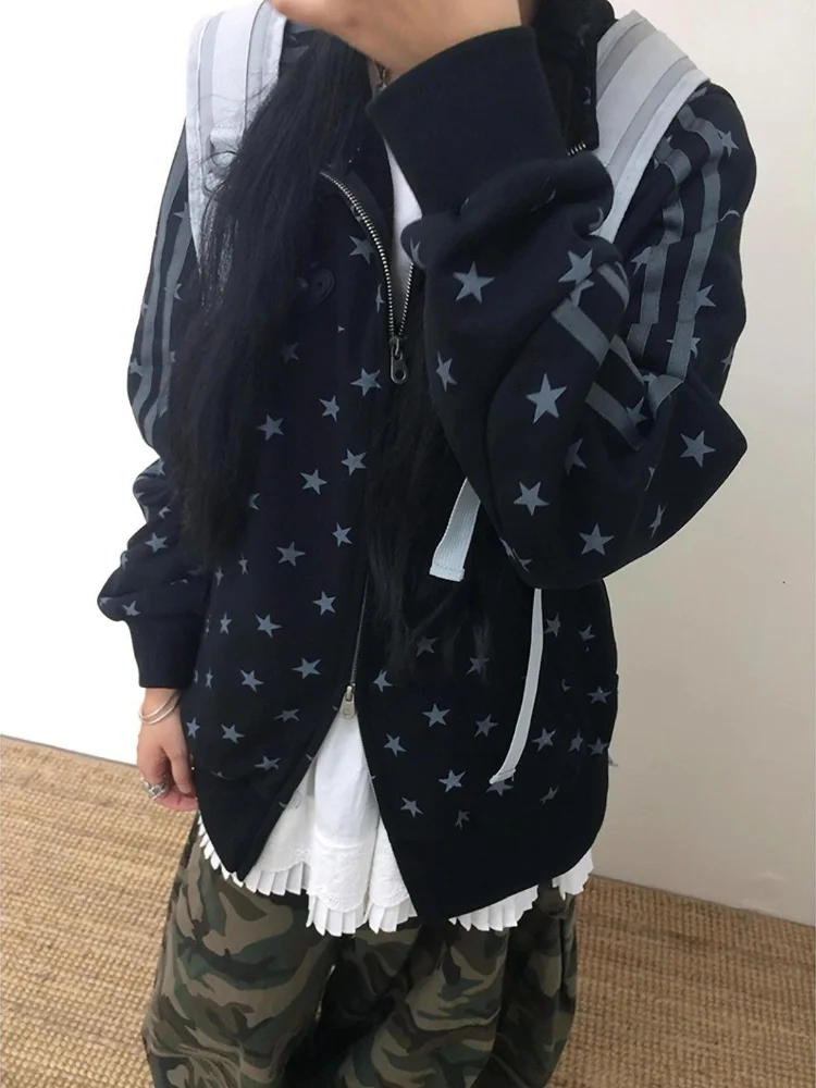 เสื้อฮู้ดดี้พิมพ์ลายดาวสำหรับผ - Women'S Fashion Zip Hoodie บทวิจารณ์และราคา