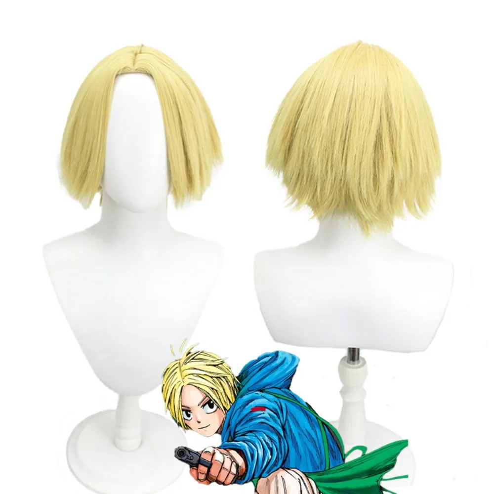 Sakamoto Days Shin Asakura Cosplay Wig Golden Mixed Blonde Hair