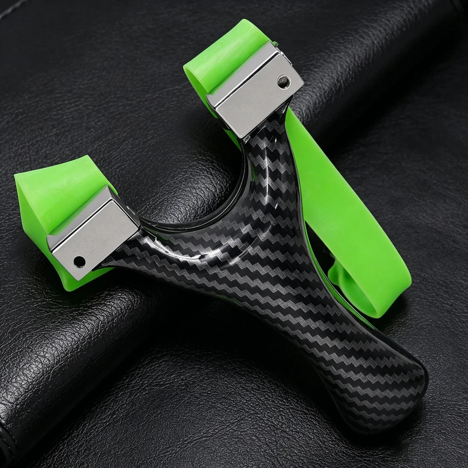

Black and Gray Striped Dragon Tooth Slingshot Quick Installation Rubber Band Outdoor Hunting Shooting Special Pocket Slingshot