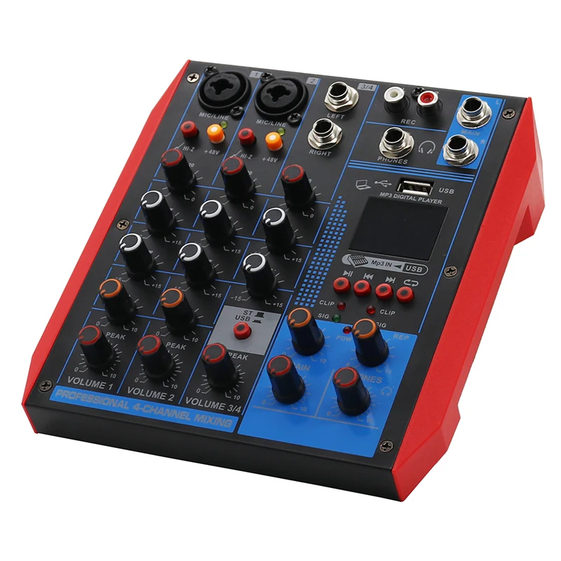 factory 4 channel  mixer audio  music recording DJ live show karaoke sound console mini audio mixer sound