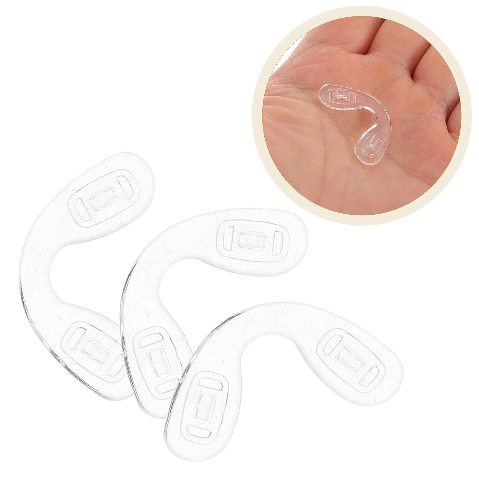 6Pcs Clear Silicone Nose Pads U Shaped Eyeglass Nose Pieces Replacement Easy Install Compatible with Most Frames
