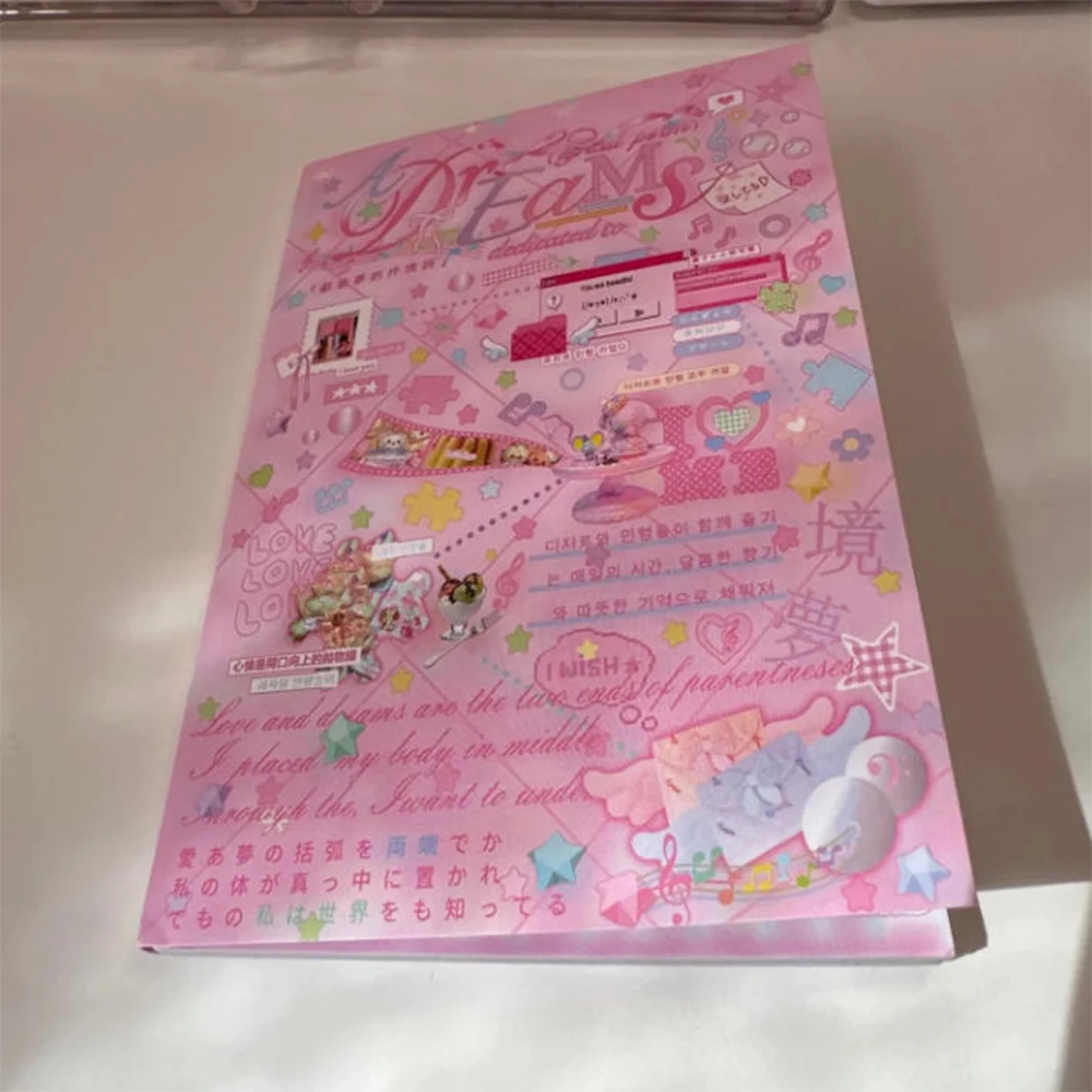 Livre d'autocollants Kawaii 24 pages de poèmes lyriques dédiés aux rêves, matériel de décoration DIY pour carnet de notes et collage, cadeau de grande valeur