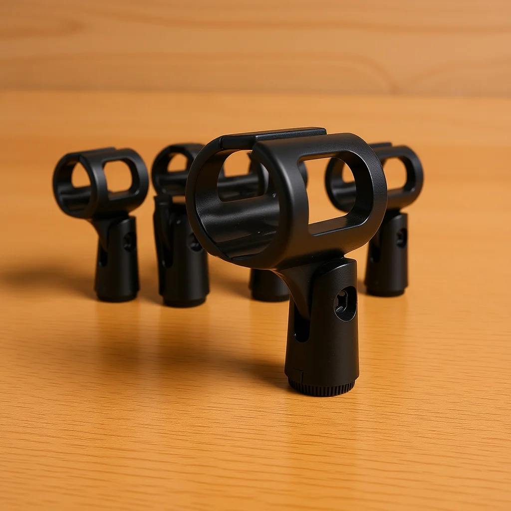 

6Pcs H-Shaped Mic Clips Set Heavy Duty Table Mount Holder for Microphone 25-38Cm Conference Room Live Streaming Use