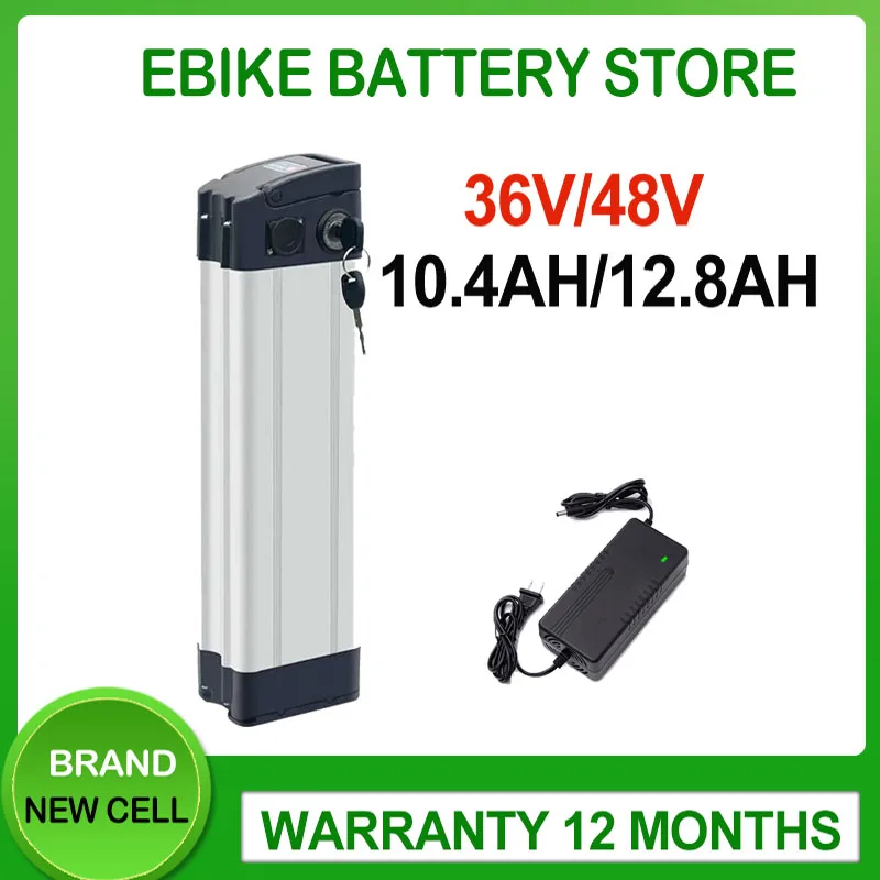 36v 48v ebike battery 18ah 20.4ah silver fish lithium battery is suitable for 600w to 1000w ebike motor with charger