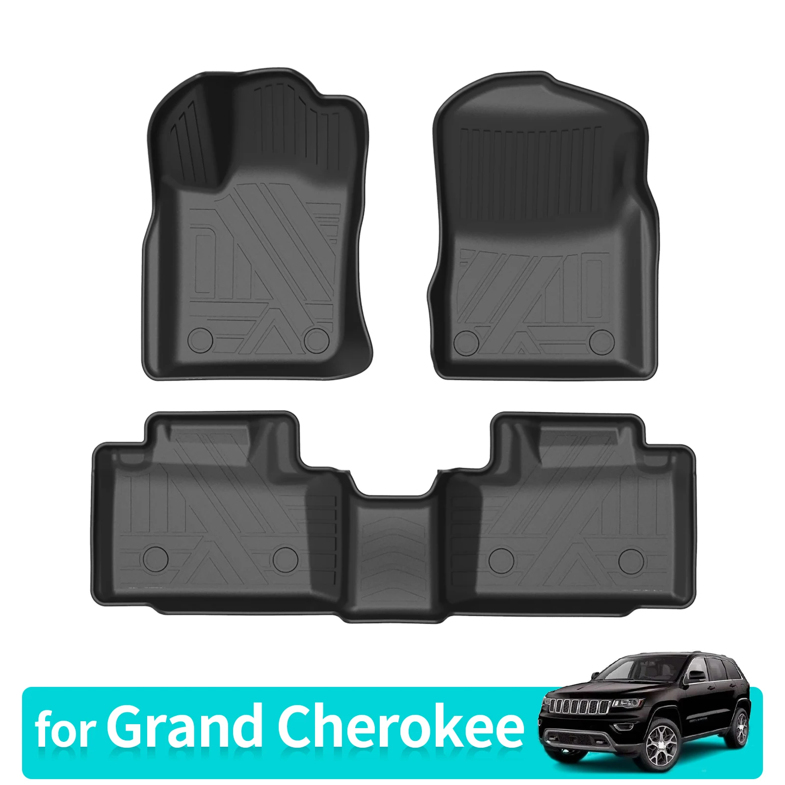 

Car Floor Mats for Jeep Grand Cherokee 5Seat 2021-2024 Pad TPE Trunk Backrest