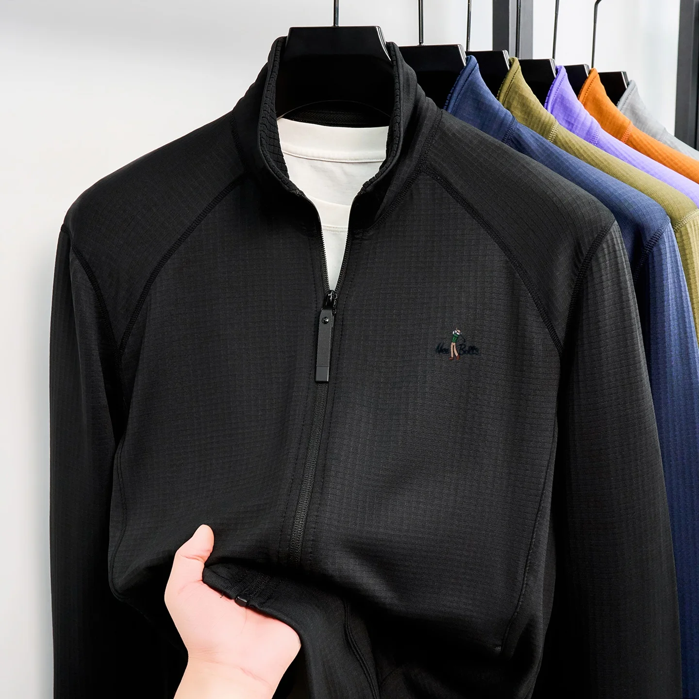 Luxusmarke Herren Jacke Designer neue Mode raffinierte Cartoon Muster Golf Freizeit weiche Komfort Reißverschluss Mantel – Detail 22