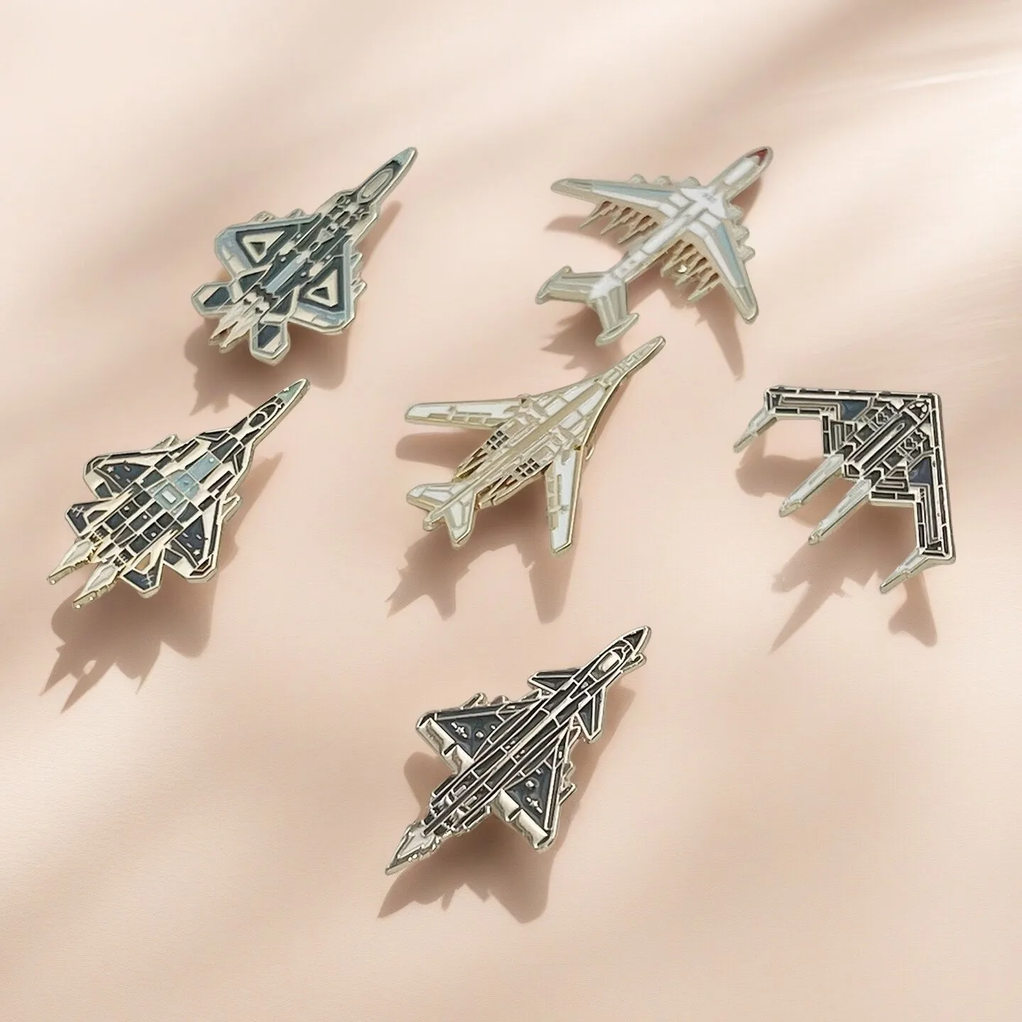 5pc Cartoon Airplane Enamel Brooch Fighter Jet Lapel Pins Aviation Element Badge Clothes Bag Accessories Jewelry Gift For Boys