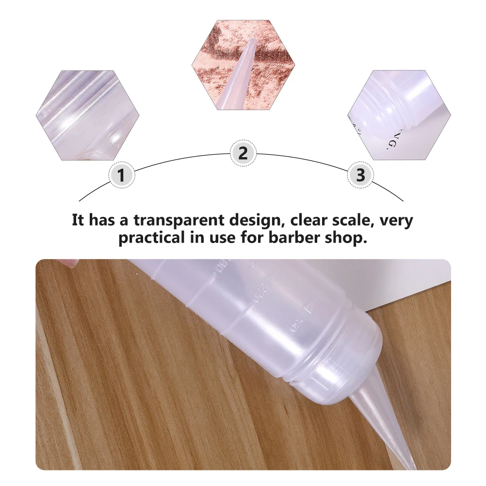 

6 Pcs Dry Cleaning Bottle Shampoo Empty with Scale Container Lotion Bottles Hair Dye Plastic