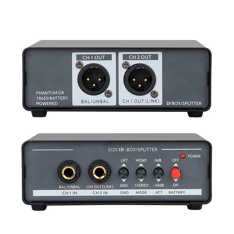 Multi-functional Signal Effect Device Dual Channel Balanced Stage Guitar Instrument DI Box Distributor