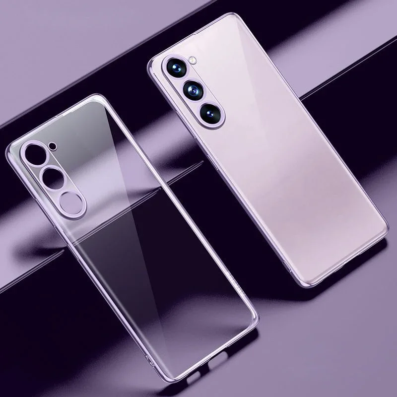 Luksusowe, przezroczyste etui z powłoką galwaniczną do Samsung Galaxy S25 S24 FE Ultra S23 Plus S22 S21 FE Przezroczysta silikonowa tylna obudowa — zdjęcie 5