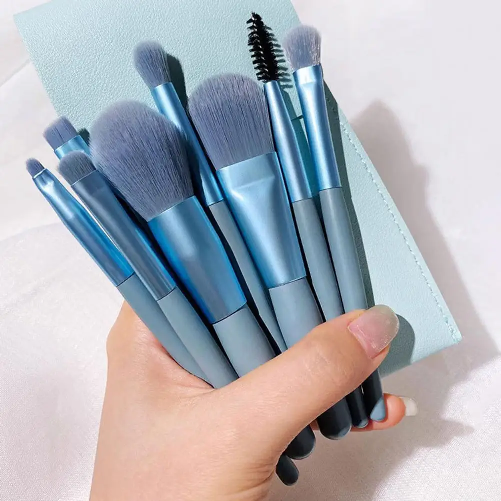 Pennello per trucco portatile Set di pennelli per trucco professionale con custodia portatile per evidenziatore fard in polvere in polvere per applicazioni