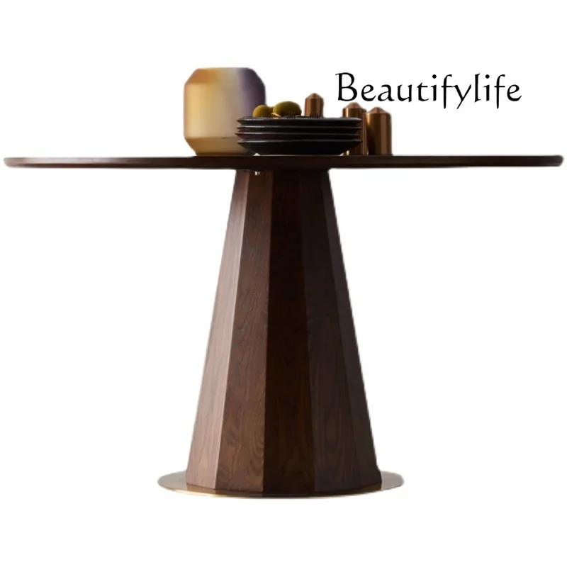 Nordic Household Solid Wood round Table Modern round Conference Table round Table Simple Restaurant Log