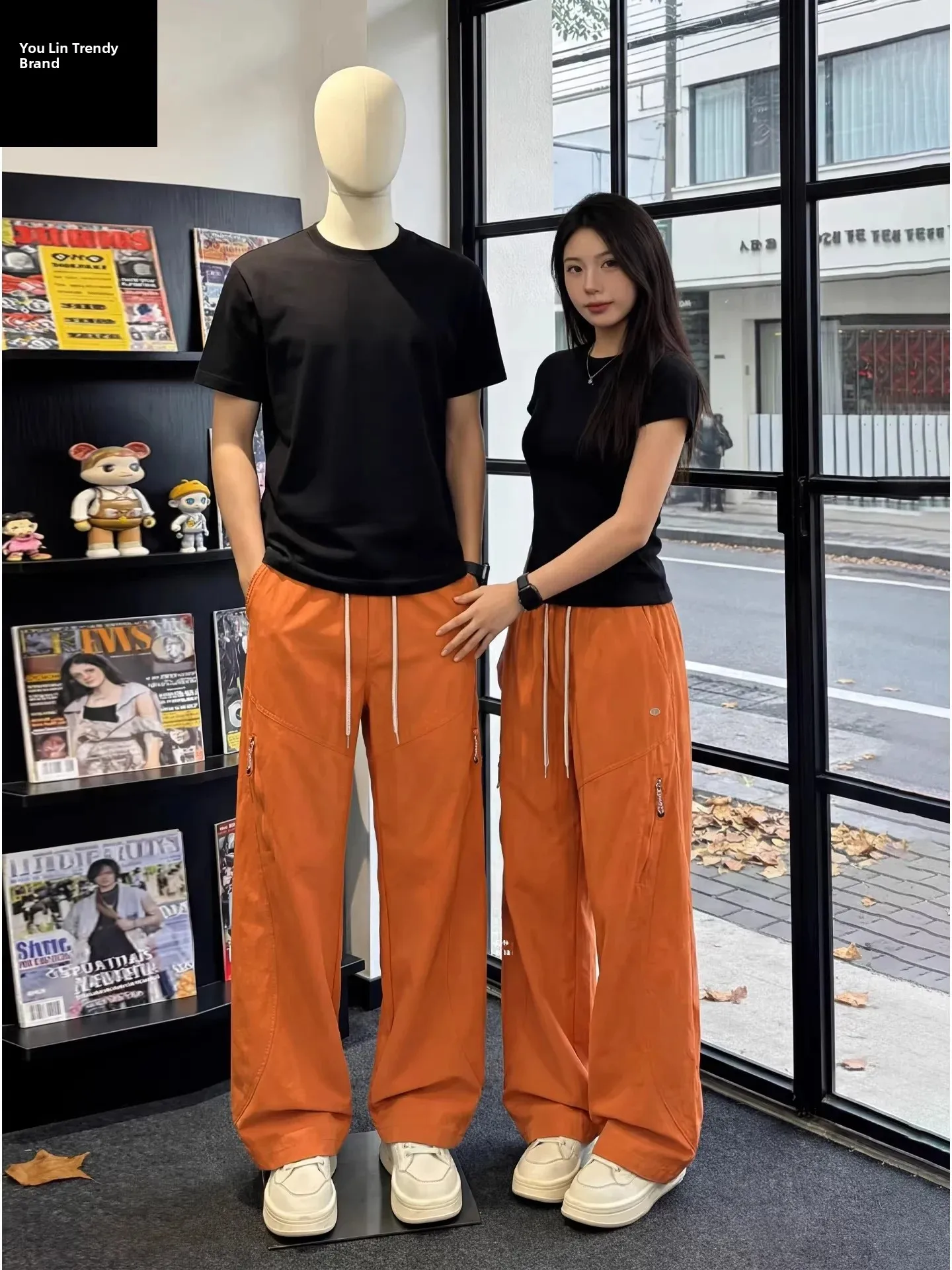 Pantalones de Trabajo de Secado Rápido Color Naranja Dopamina para Hombre, Pantalones de Verano Delgados y Transpirables de S...