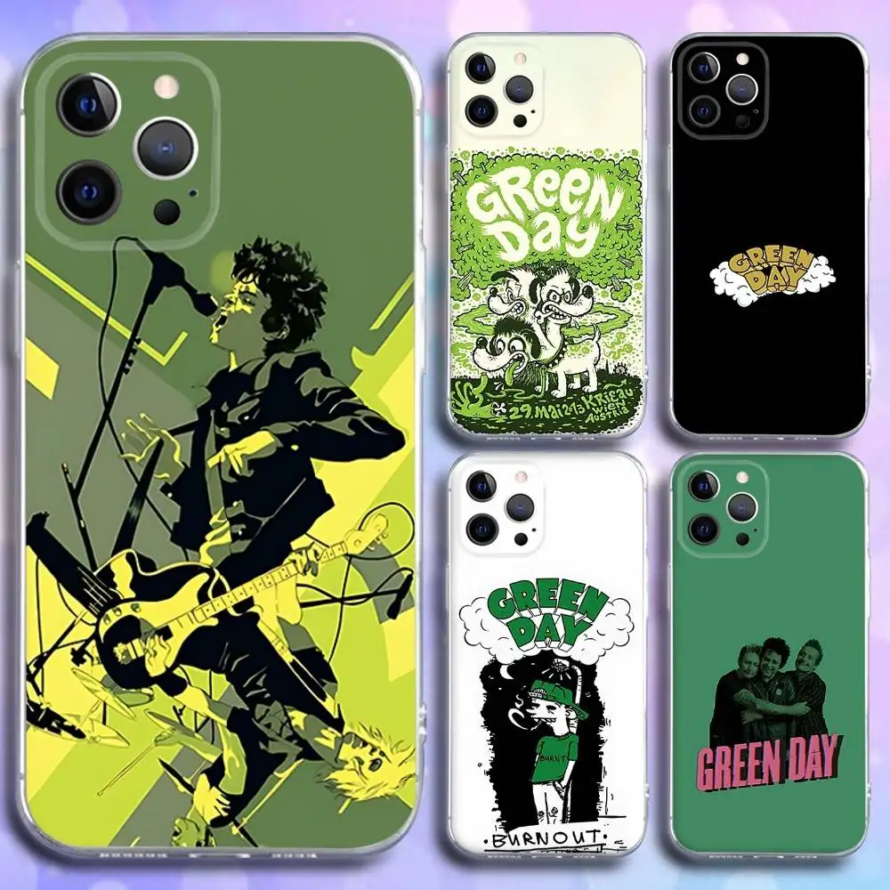 

G-Green Day Band Phone Case For iPhone 17,16,15,14,13,12,11 Pro,Max,Plus,X,XS,XR,SE4,E Mini Transparent Soft Cover