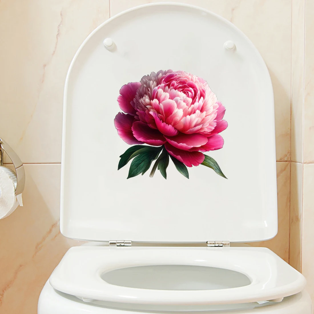 Three Ratels QCF343 Beautiful Peony Flowers art Stickers for home Decoration  Toilet decals personalized car hood stickers