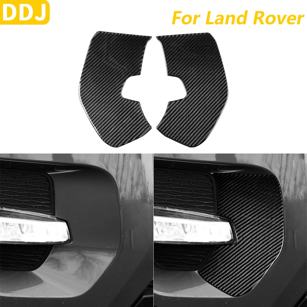 

Soft Carbon Fiber Front Bumper Fog Light Frame Cover For Land Rover Range Rover Evoque 2012-2015 Interior Accessories Sticker