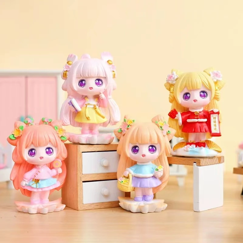 Set da 6 pezzi Figure anime in stile cinese scatola cieca giocattolo giocattoli per bambini Scatola cieca a sorpresa Giocattolo Regalo di Natale Ornamenti Figure Modello