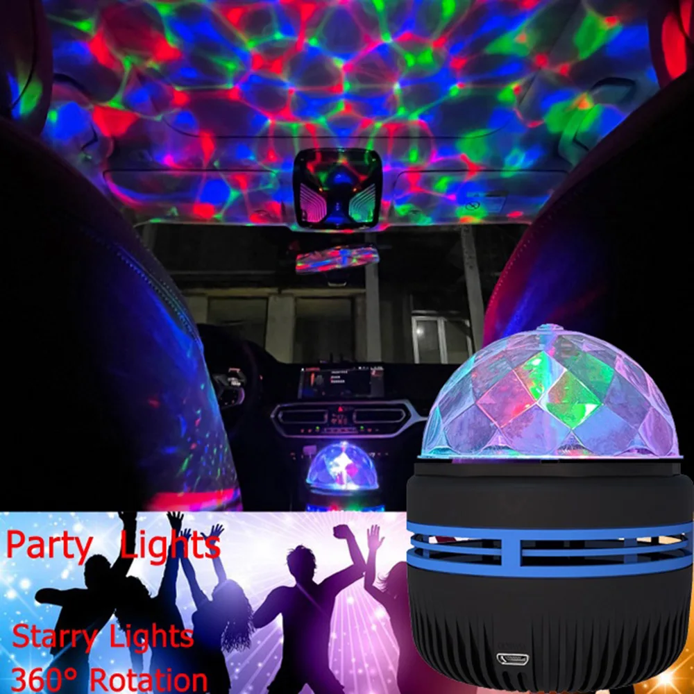 LED Star Galaxy Projector Light Colorful Rotating Bedside Bedroom Atmosphere Lamp Disco Stage Light for Party Bar KTV Room Decor