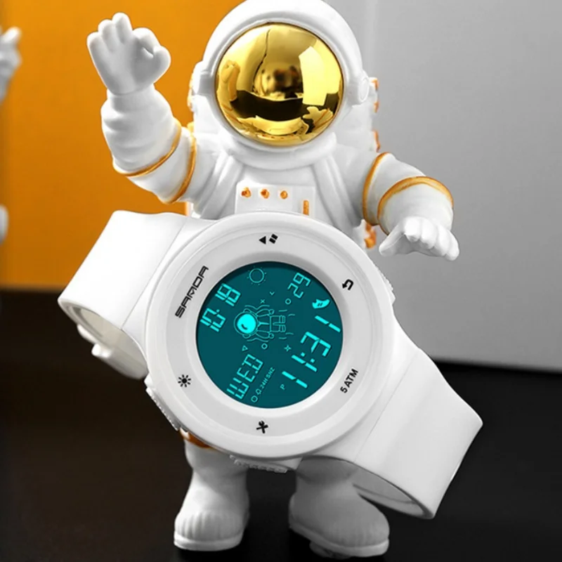 SANDA 2121 Student Sports Electronic Watch Spaceman Outdoor Teenager Fashion 50M Waterproof Week Luminous Alarm Digital Watches