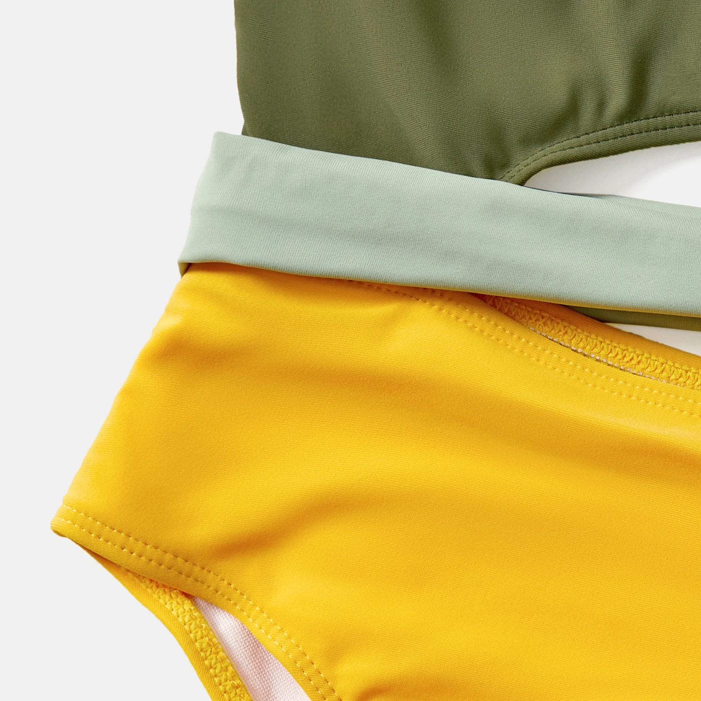 PatPat カラーブロック ワンショルダー ワンピース水着 レディース