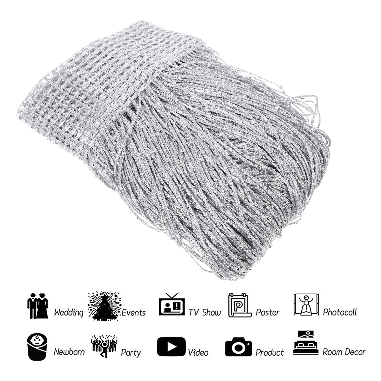 

2pcs Silver Thread Curtains Polyester Bright Color Doorway Decoration Bedroom Partition Hallway Entrance String Curtains