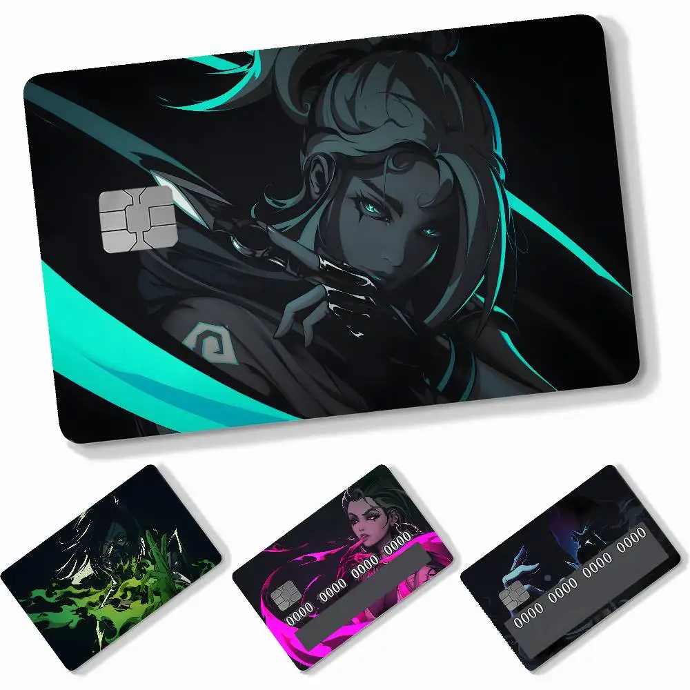 Game V-Valorant  4pcs Credit Card Skin Stickers Suitable for Bank Debit Subway Bus Transit Pass Decorative Cover