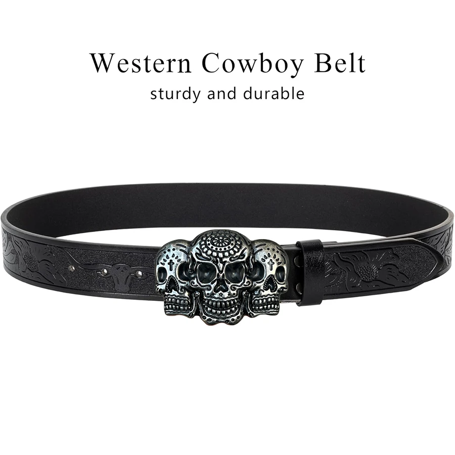 

1 шт. мужской ремень в западном стиле, скелет из цинкового сплава, резные цветочные узоры и длинные украшения из рога, коричневый ретро-стиль, отличный Va