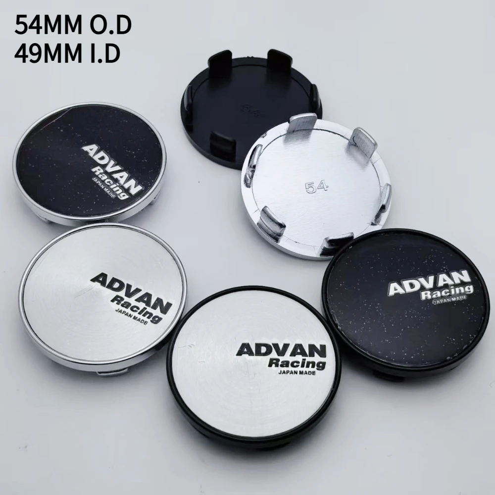 

4pcs 54MM O.D/I.D 49MM Advan Racing LOGO Badge Car Wheel Center Caps Accessories for Wheels Hub Rim Hubcaps Centre Cover Replace