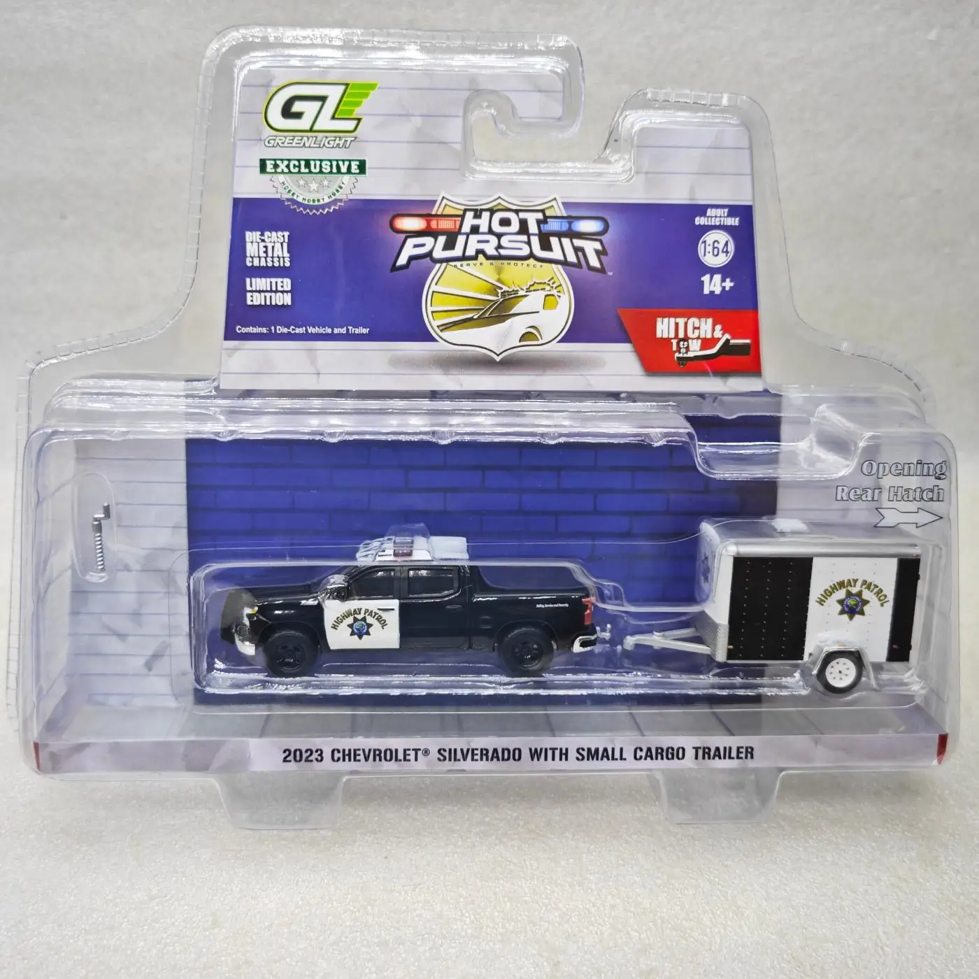 

Greenlight 1:64 2023 Chevrolet Silverado with Small Freight Alloy vacuum formed model children's gift collection decorative toy