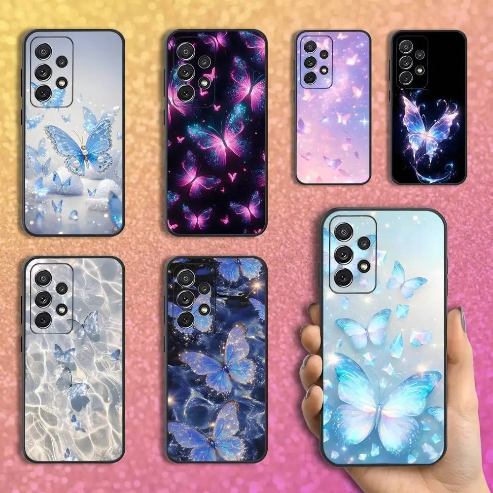 

Insect Art Butterfly Phone Case For Samsung S25,S24,S23,S22,S21,S20,S10,Ultra,Plus,Lite,FE,Soft Silicone Black Cover