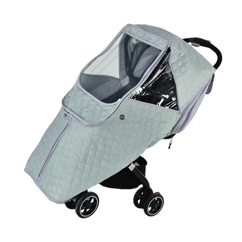 غطاء لعربات الأطفال في الشتاء الدافئ، مقاوم للرياح، حماية من المطر، لوحة شبكية قابلة للتنفس، نافذة رؤية واضحة عالمية لاستخدام #5