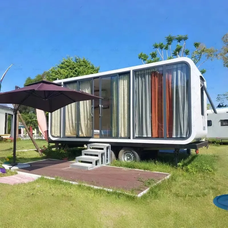 Durable Prefab Apple Cabin 20ft 40ft Mobile Home Hurricane Resistant Metal Structure Waterproof Wall for Extreme Weather
