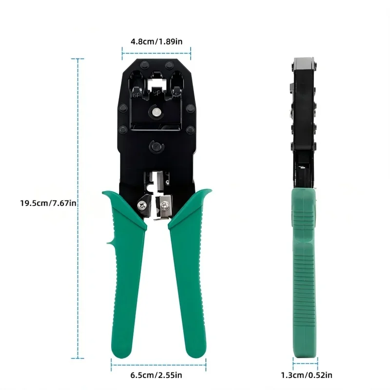RJ45 RJ11 RJ12 Crimping Tool, 4P 6P 8P Ethernet LAN Cable Crimper Cutter Stripper Pliers for Network Connectors - view 5