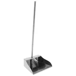 Household Cleaning Dustpan Stainless Steel Dustpan Home Household Cleaning Garbage Can Portable Upright Handle Refuse Container