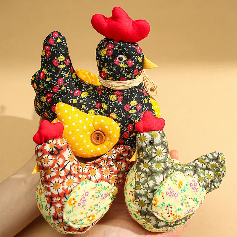 Creative handmade fabric chicken doll, countryside floral style, a niche gift for girlfriends and friends