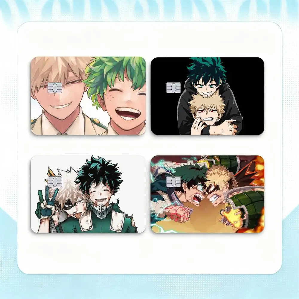 Bakugo Katsuki Midoriya Izuku  Credit Card HD Stickers Small Chip Waterproof Sticker Game Card Decal Gift