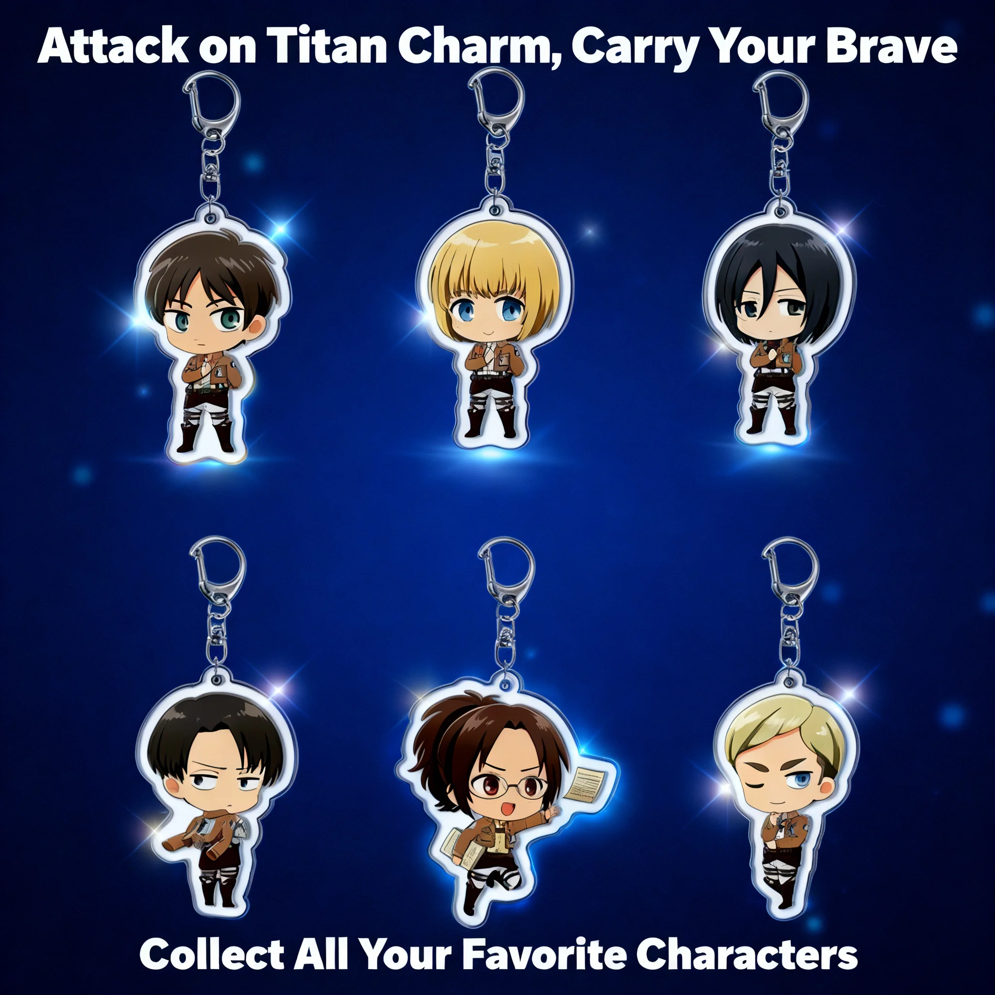 

Attack on Titan Acrylic Keychain Eren Yeager Mikasa Ackerman Backpack Charm Anime Merchandise Gift for Fans