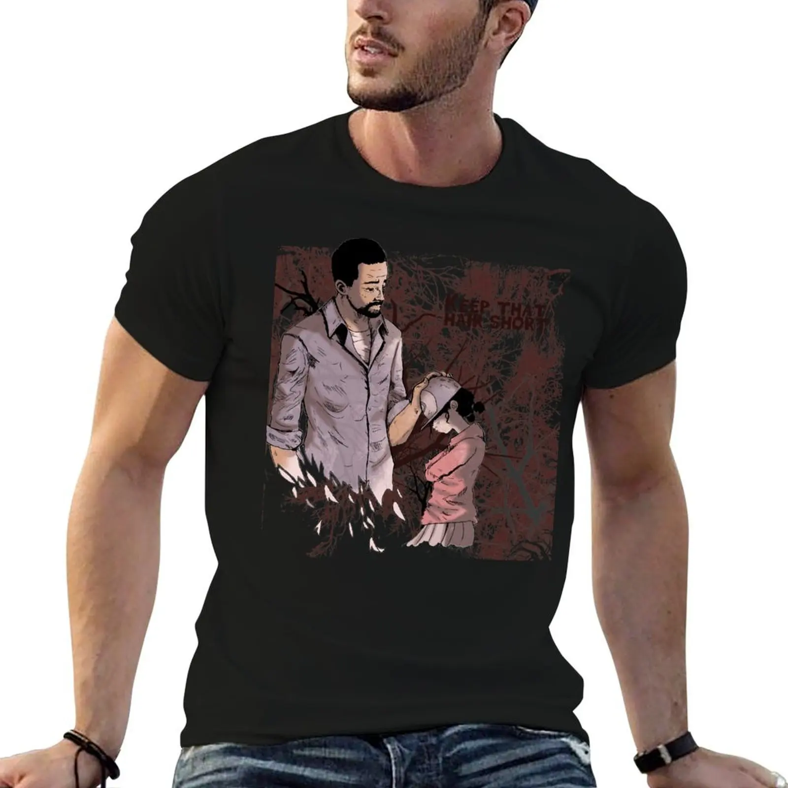 

Walking Dead - Lee and Clementine T-Shirt t shirt man casual t shirt for man T-Shirt