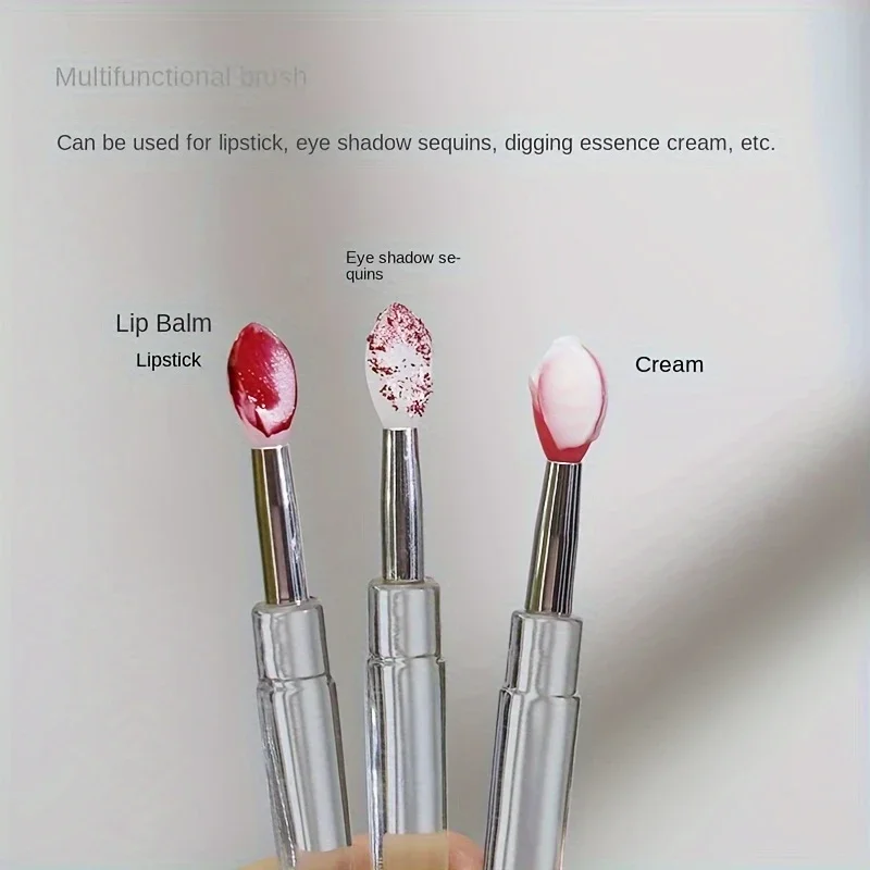 Brosse à lèvres Portable en Silicone avec couvercle, applicateur de baume à lèvres multifonctionnel doux, rouge à lèvres, brillant à lèvres, pinceaux de maquillage, 1/3/5 pièces