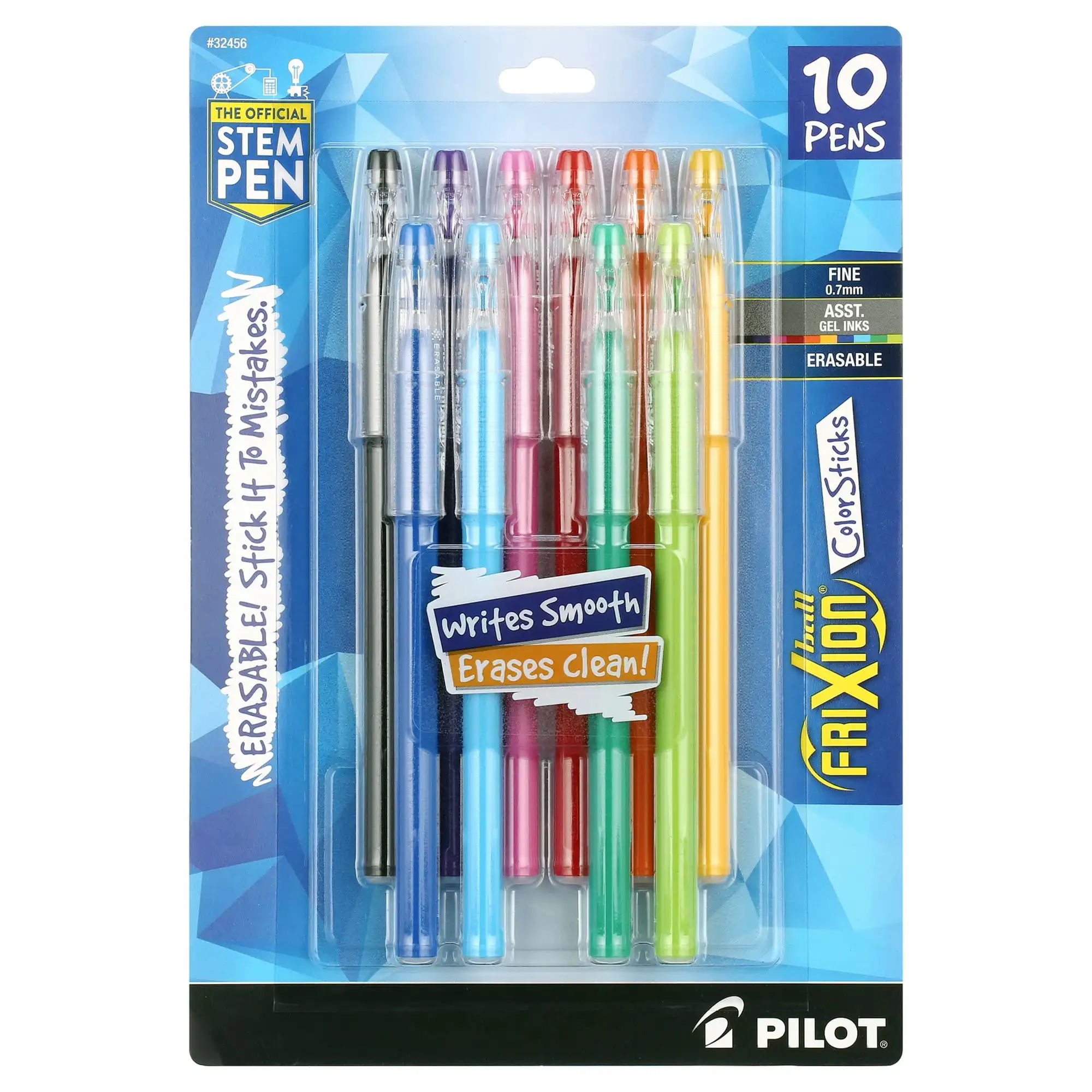 

Pilot FriXion цветные стираемые гелевые чернильные ручки, тонкая точка, чернила в ассортименте, 10 шт.