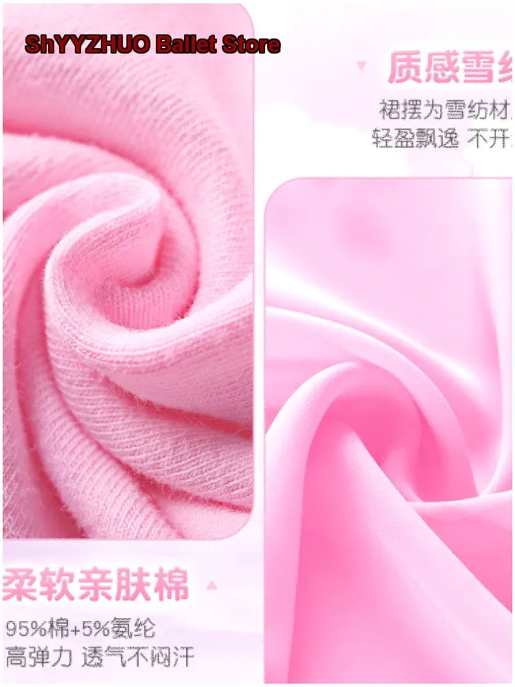 Aigo Children's Dance Dress Short Sleeves Body Suit Practice Leotard Girls' Summer Dance Tutu Chinese Costume Kids