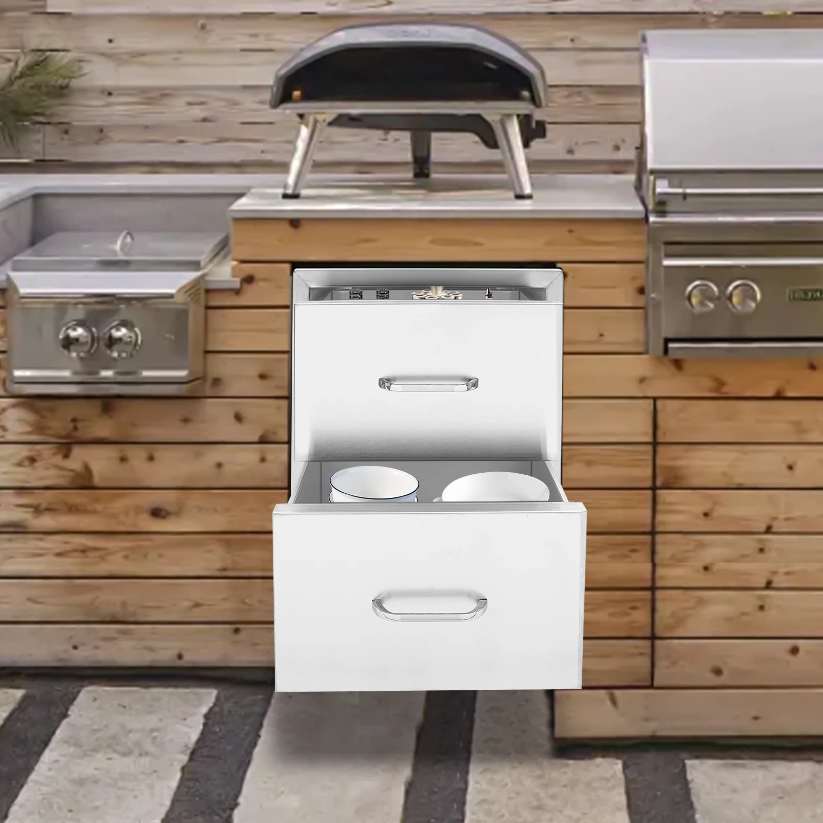 

High-Quality Stainless Steel Pull-out Drawers Perfect for Outdoor Kitchens and BBQ Islands