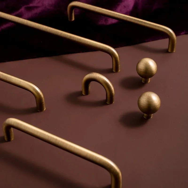 Minimalistischer Retro-Küchenschranktürgriff, antiker Bronze-Schubladenknopf, langer Schrankgriff, Möbelbeschlag – Detail 15
