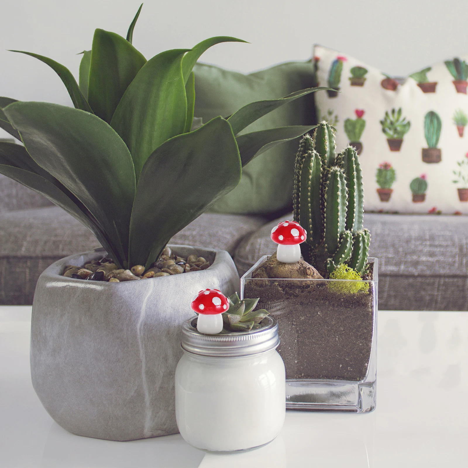 

20Pcs Night Light Mushrooms Realistic Miniature Decorative Accessories for Fairy Gardens Terrariums Cupcake Toppers