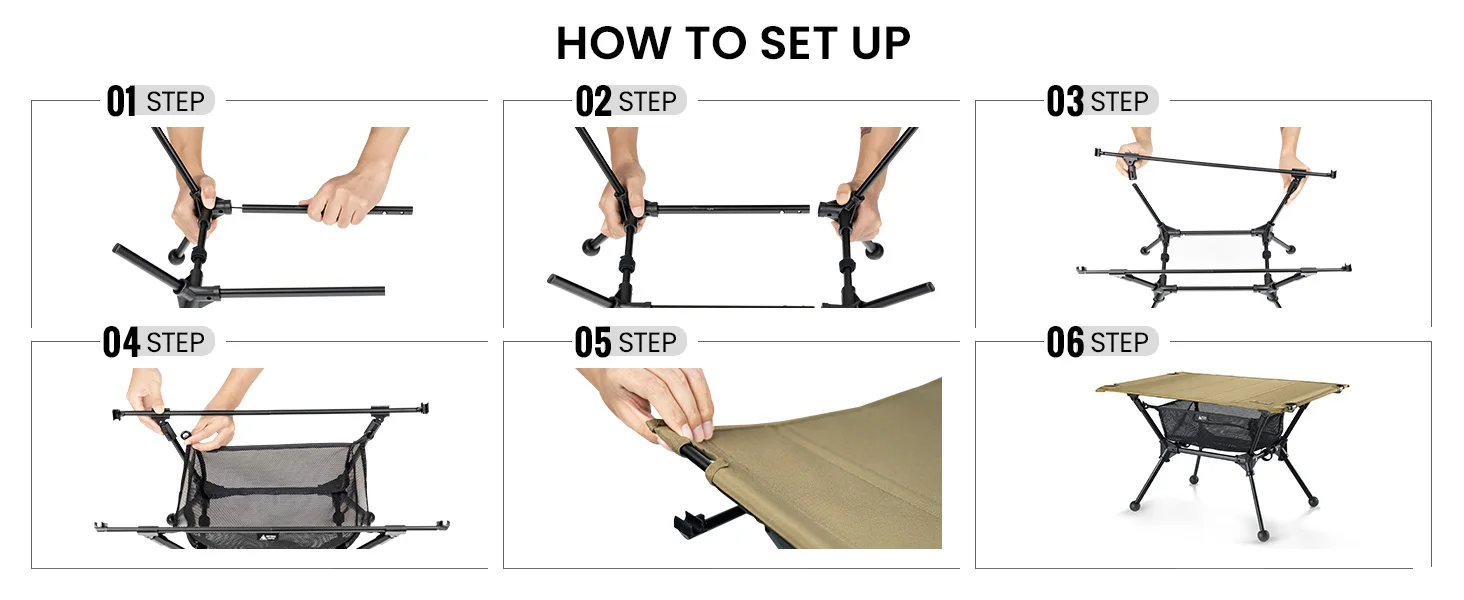 OneTigris Dipper Klappbarer Campingtisch Outdoor-Möbel Ultraleichter Tisch Picknicktisch mit Netzaufbewahrung Campingtisch mit Stauraum – Detail 13