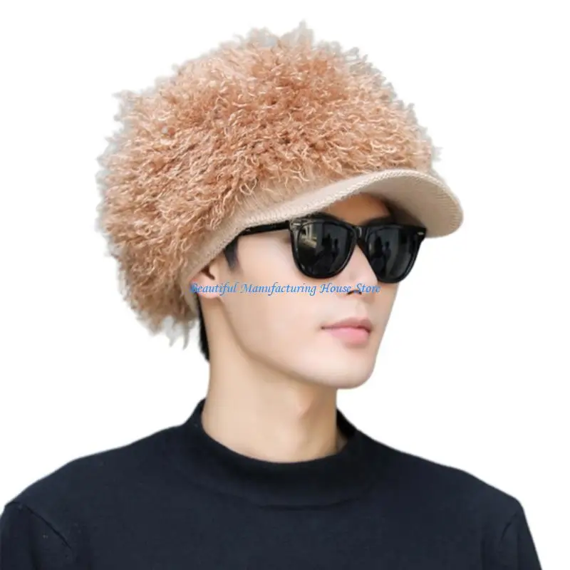 

E56A Men's Knitted Hat Comfortable Warm Hat Outdoor Sports Hat Fashion Duckbill Hat for Outdoor Activity