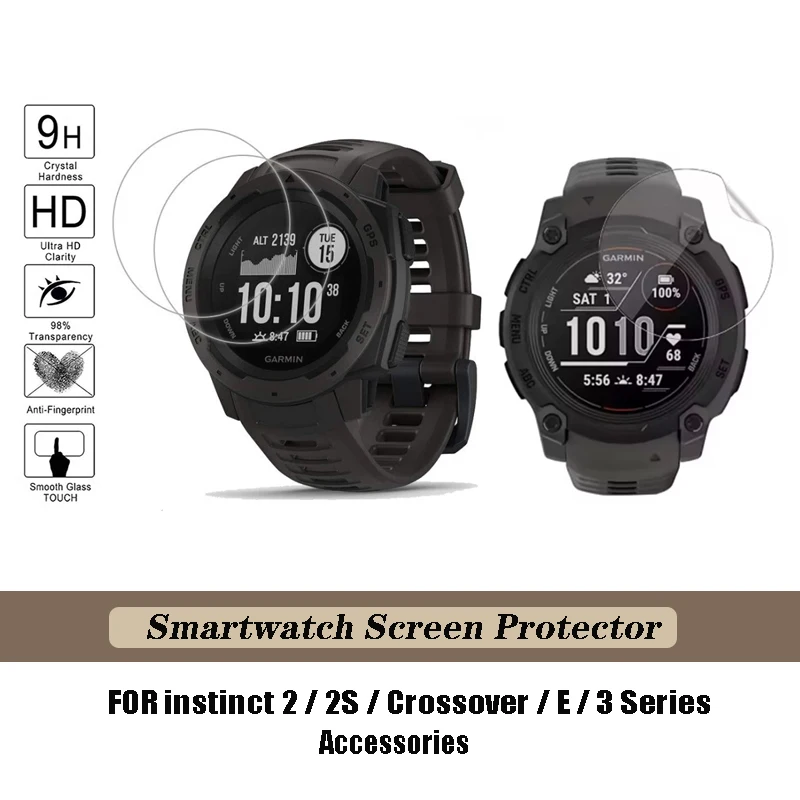 

HD Anti-Scratch Tempered Glass for Garmin Instinct Series 3 2 2S E 40mm/45mm/50mm Crossover Screen Protector Film Accessories