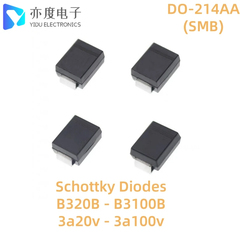 

50pcs/lot Schottky Diodes B320B-13-F B330B-13-F B340B-13-F B350B-13-F B360B-13-F B380B-13-F B3100B-13-F SMB B340B