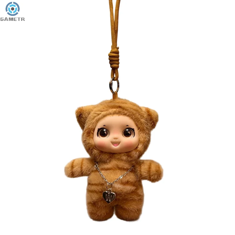 1PC かわいい漫画ヒョウシリーズ大きな目ビニール顔ぬいぐるみペンダントバックパック装飾ギフト