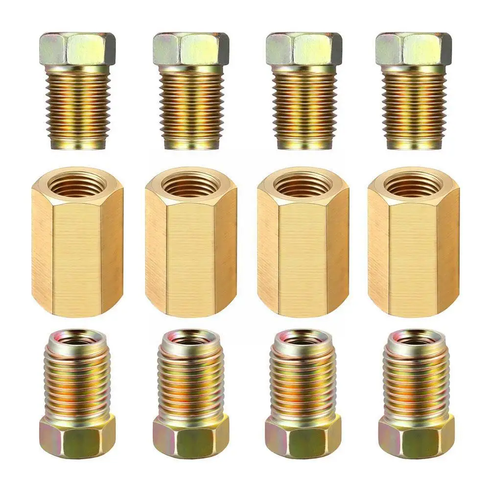 Brake Fittings Brass Inverted Pipeline Accessories Connector Unions Tool Union 4 8 Nuts Adapter Flare Fitting Compression C K7D0